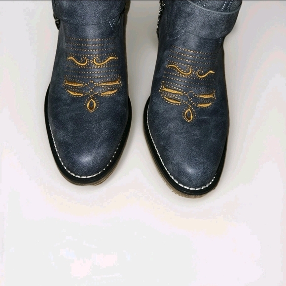 GPXGPX Women's Embroidered Cowboy Boots Block Heel Mid Calf Size 9.5 Gray. - Picture 5 of 12